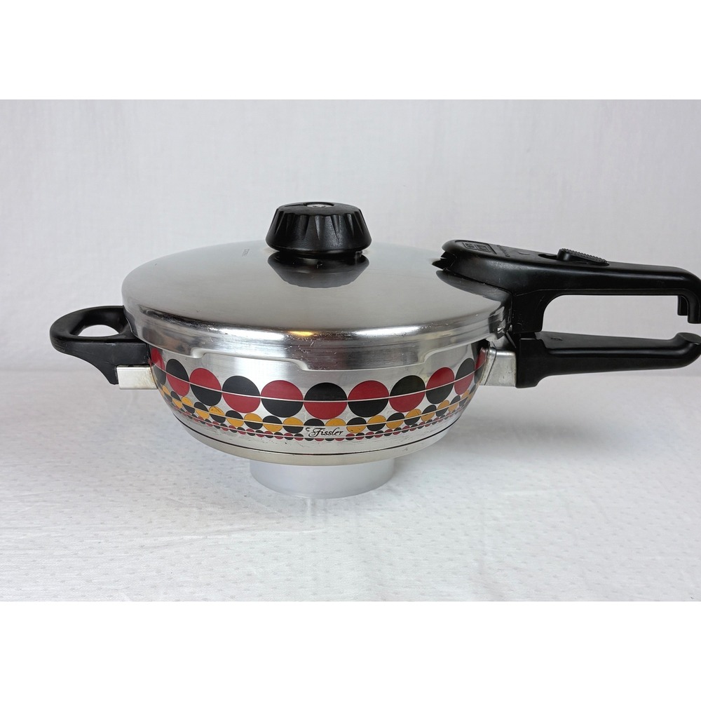 Vtg Fissler Vitavit Solar Dot Pressure Cooker Skillet Germany Stainless 2.5L